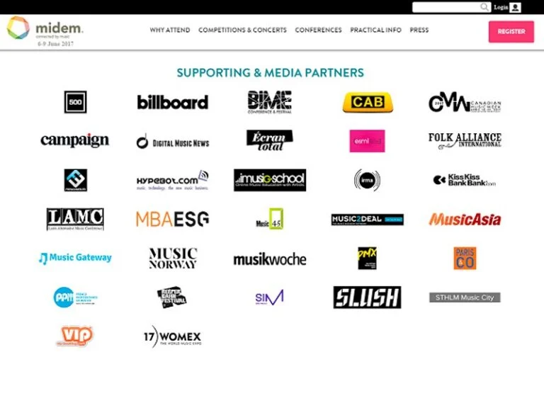 Prêmio Profissionais da Música e MIDEM: parceiros internacionais oficiais, a partir de 2017