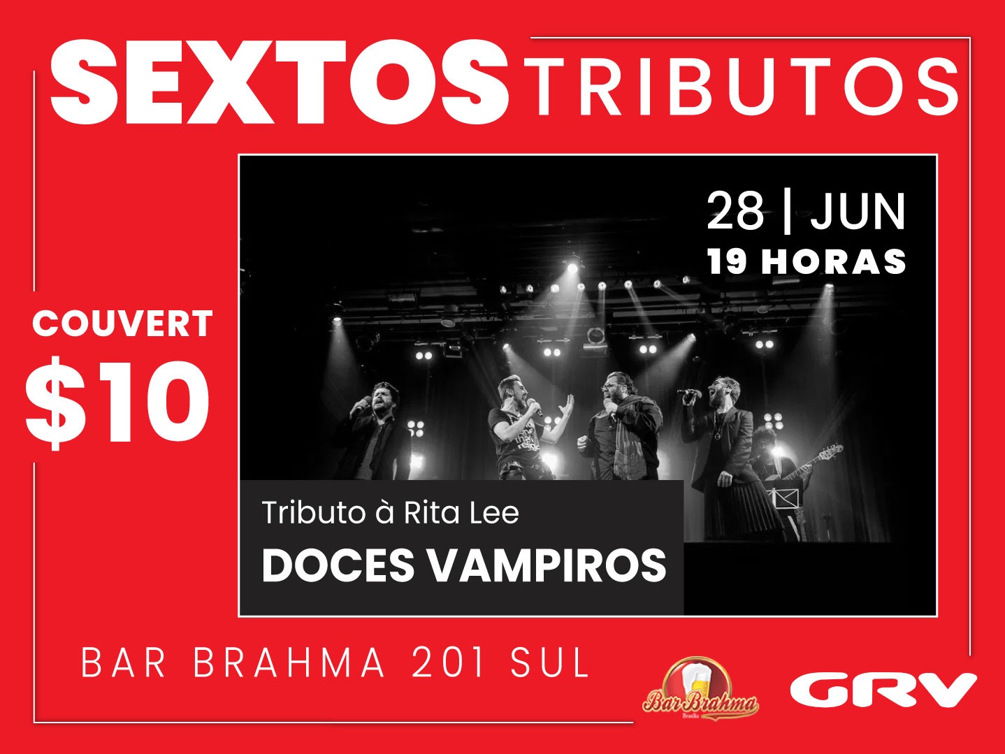 Tributo à Rita Lee com Doces Vampiros nesta sexta [29|6] no Bar Brahma