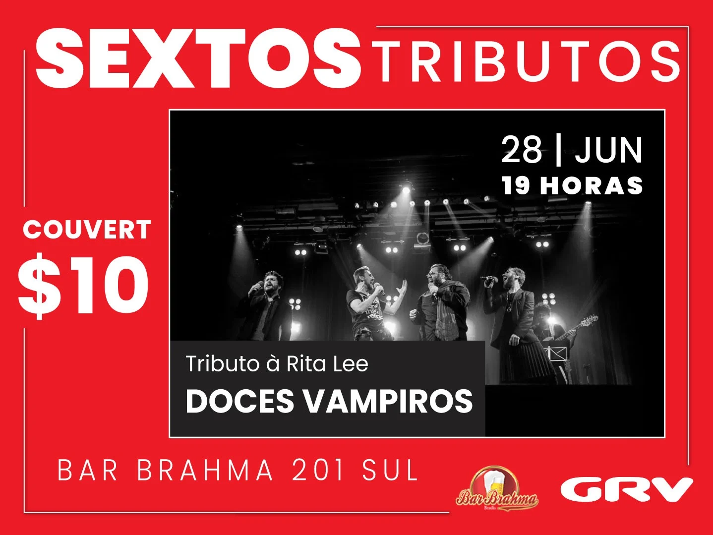 Tributo à Rita Lee com Doces Vampiros nesta sexta [29|6] no Bar Brahma