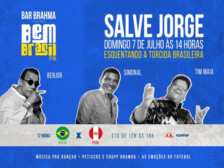 Salve Jorge esquenta a torcida brasileira na 2ª edição do Bem Brasil no Bar Brahma