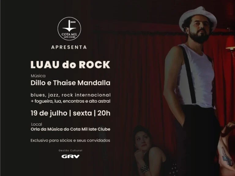 Luau do Rock no Cota Mil apresenta Dillo e Thaise Mandalla