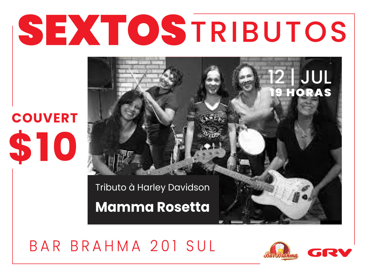 Mamma Roseta no dia mundial do rock no Bar Brahma