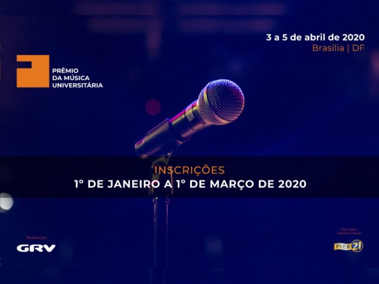 Vem aí o Prêmio da Música Universitária. Inscrições a partir de 1º de janeiro de 2020