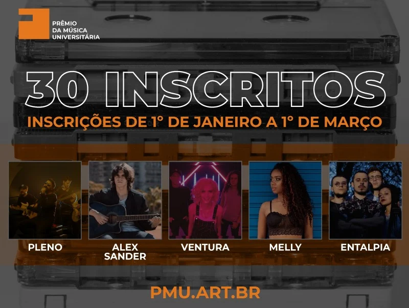 30 inscritos no PMU + marcas apoiadoras + juri em formação