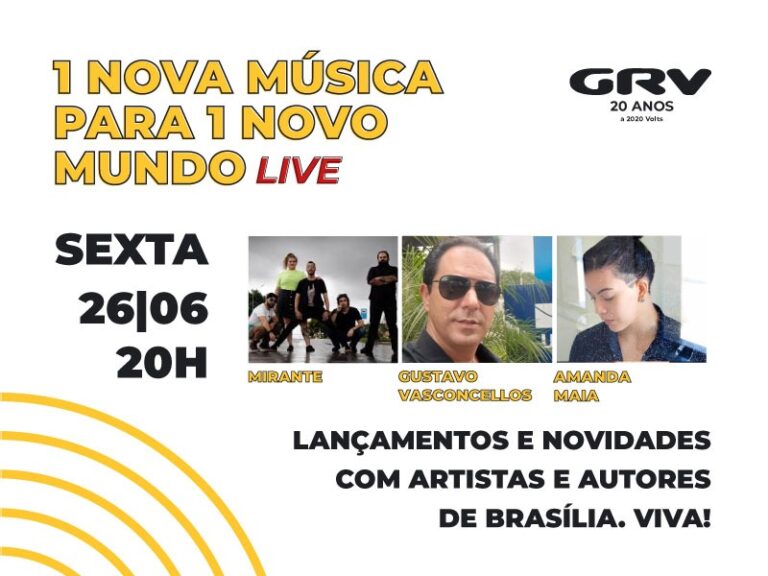 Sexta [26], 20h, live com Mirante e Amanda Maia
