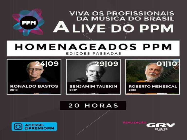O grande autor brasileiro Ronaldo Bastos, na live do PPM
