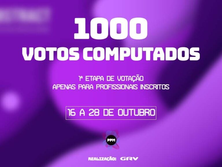 1000  votos já computados na 1ª etapa de votação do Prêmio Profissionais da Música