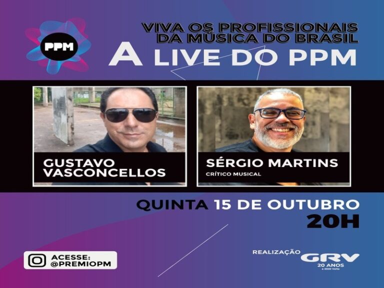 Sérgio Martins na live do Prêmio Profissionais da Música