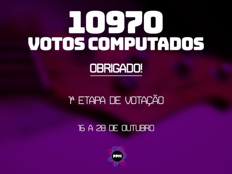 Com 10970 votos computados, a 1ª etapa de votação do PPM está encerrada