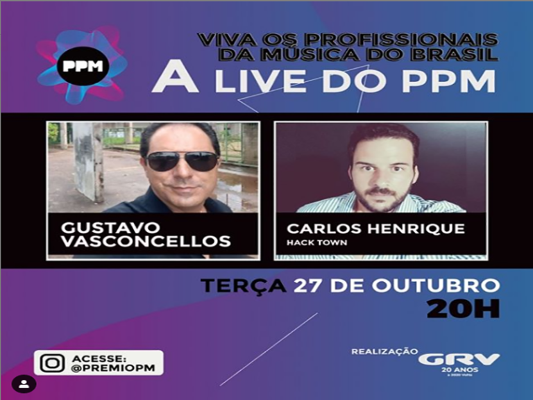 Carlos Henrique da Hacktown  na live do Prêmio Profissionais da Música