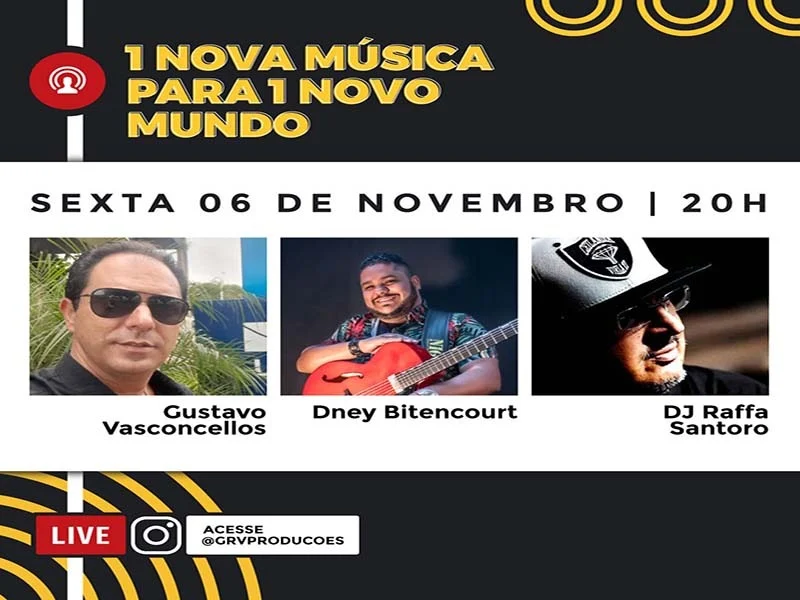 Dney Bitencourt e DJ Raffa Santoro na live da GRV