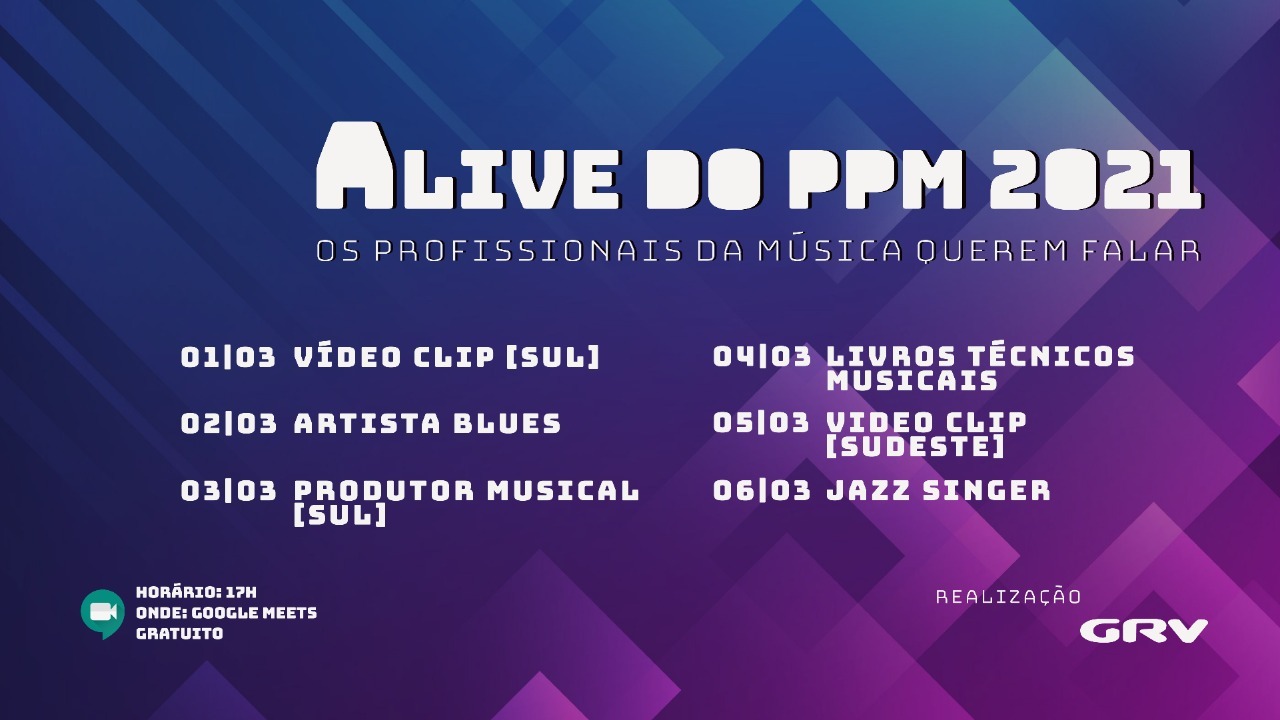 A primeira semana de lives do PPM 2021 começam hoje