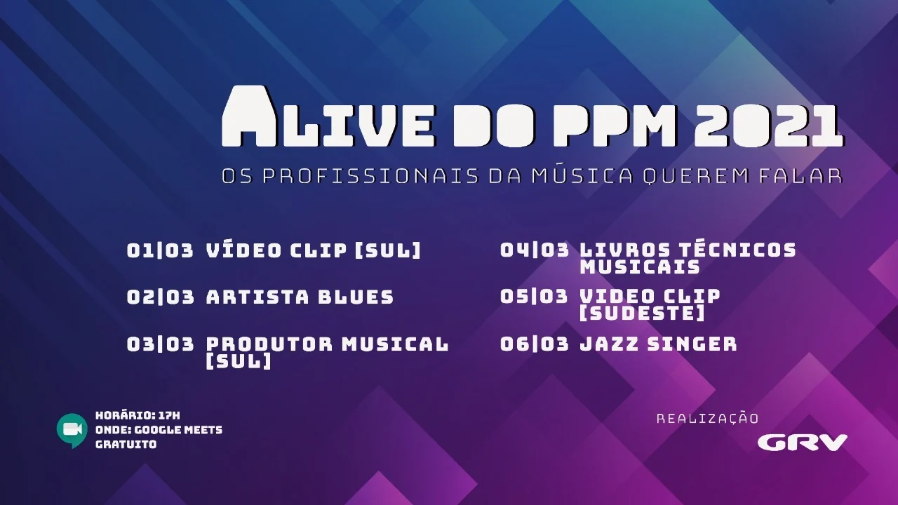A primeira semana de lives do PPM 2021 começam hoje