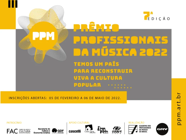 Inscrições abertas para concorrer na 7ª edição do Prêmio Profissionais da Música