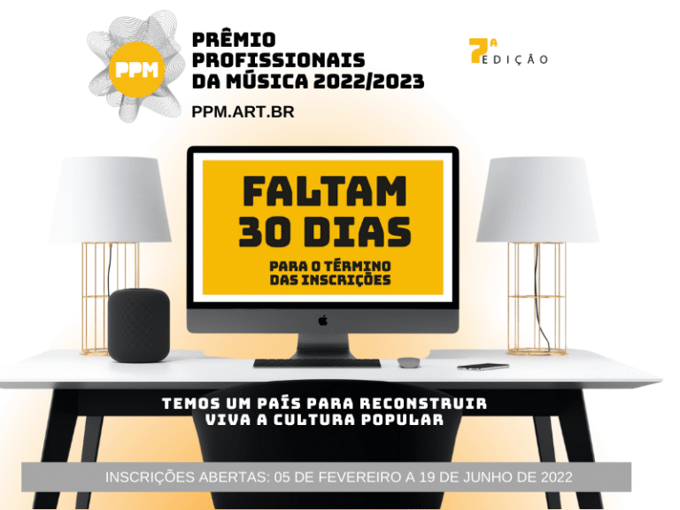 30 dias para o término das inscrições no Prêmio Profissionais da Música