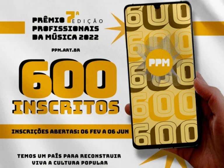 600 inscrições confirmadas para a 7ª edição do Prêmio Profissionais da Música