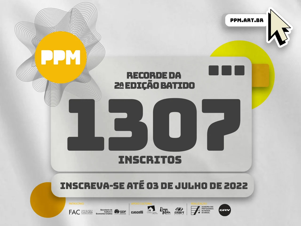 Recorde de inscrições em todas as edições presenciais do Prêmio Profissionais da Música acaba de ser batido