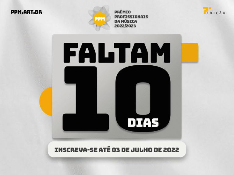 10 dias para o término das inscrições do Prêmio Profissionais da Música