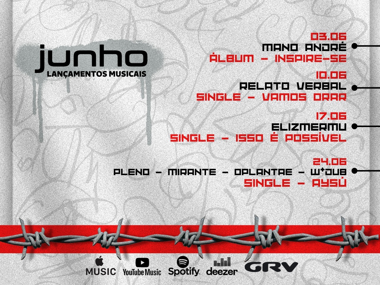 Confira os lançamentos musicais da GRV em junho