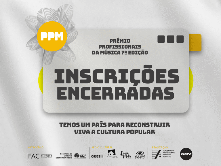 Inscrições encerradas para a 7ª edição do Prêmio Profissionais da Música