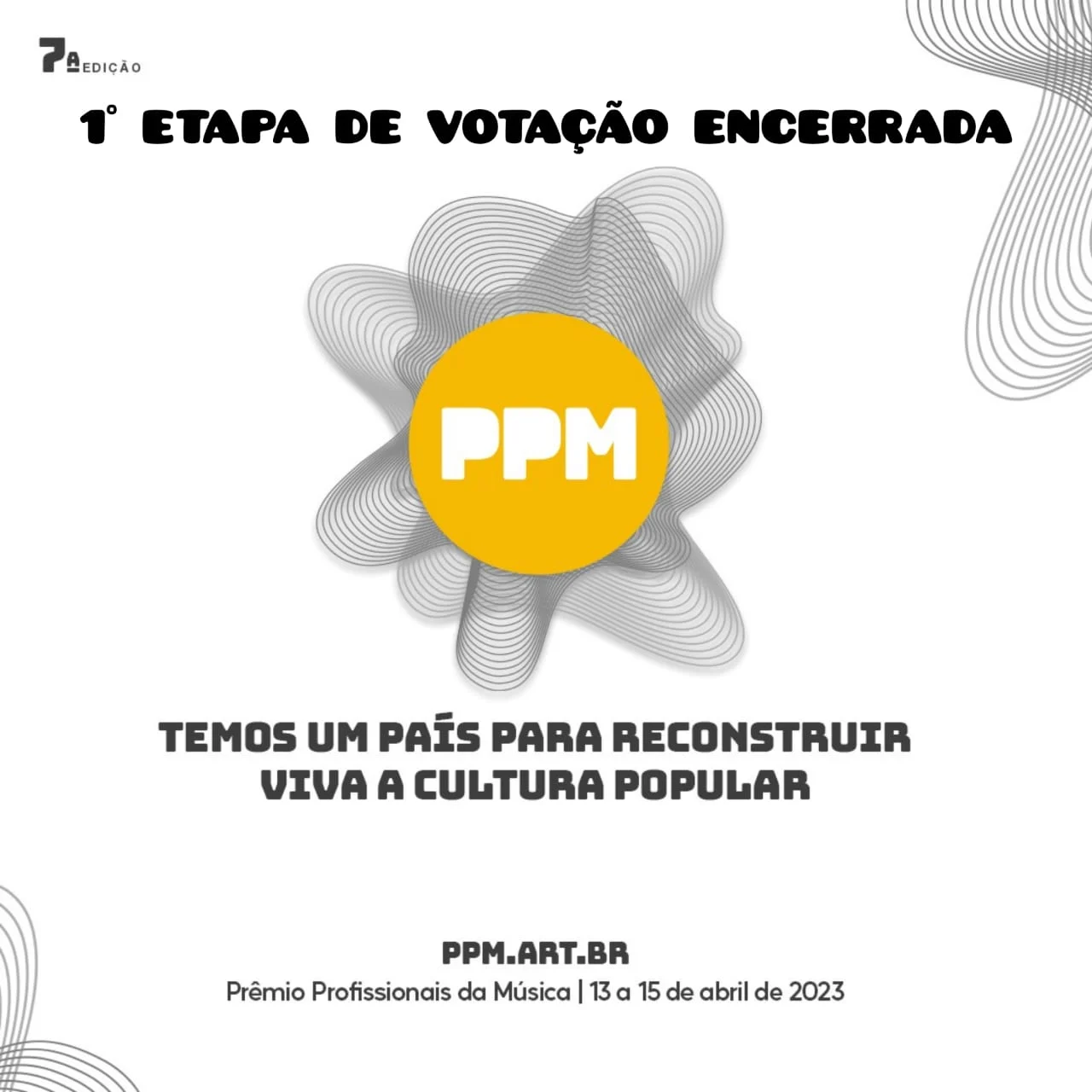 Encerrada a 1ª etapa de votação da 7ª edição do Prêmio Profissionais da Música