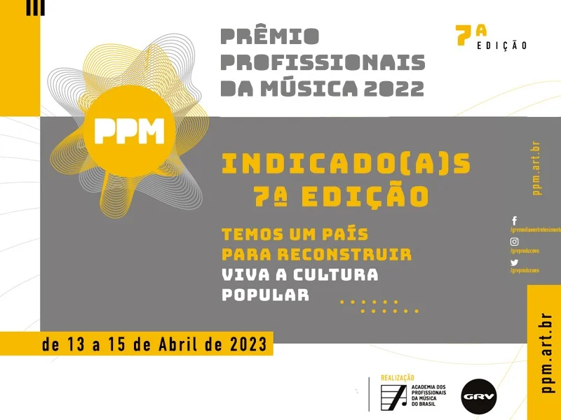 Conheçam o(a)s 1364 indicado(a)s nas 160 categorias que receberam inscrições para a 7ª edição do PPM após a 1ª etapa de votação