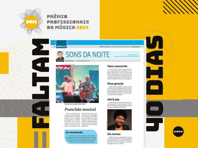 O encerramento da 7ª  edição do Prêmio Profissionais da Música com Alaíde Costa é destaque no Correio Braziliense