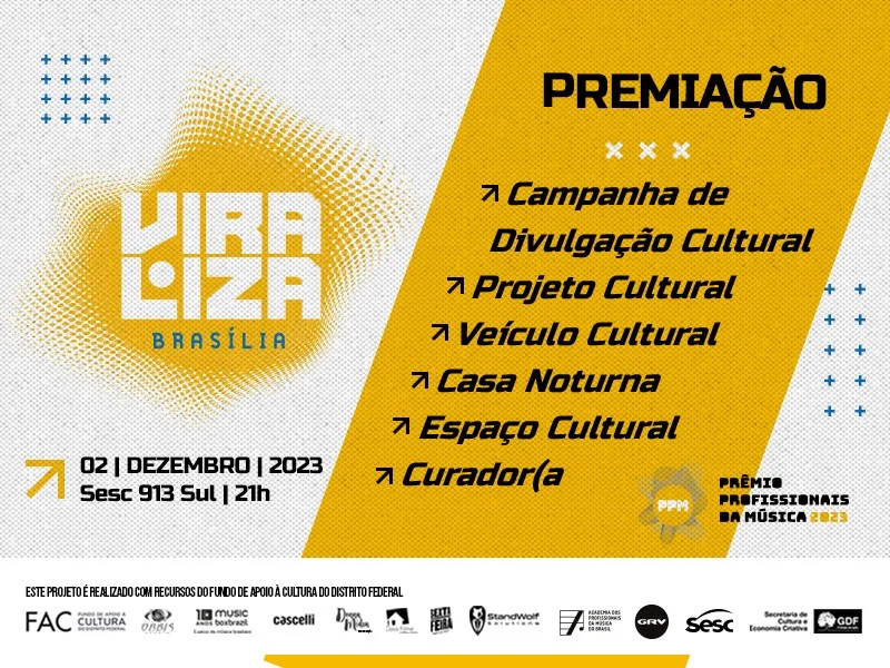 De 1º a 3 de dezembro, com entrada franca, vem aí o encerramento da 7ª edição do Prêmio Profissionais da Música