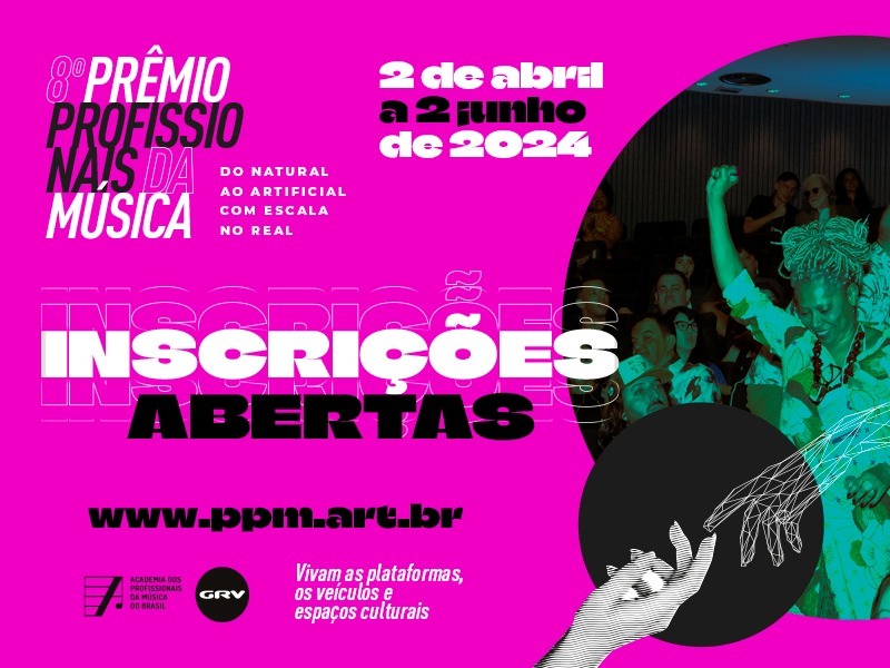30 dias para fim das inscrições para concorrer nas 221 categorias do 8º Prêmio Profissionais da Música