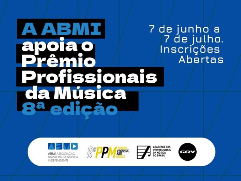 Prêmio Profissionais da Música retoma inscrições em 10 dias e celebra apoio da ABMI para a 8ª edição