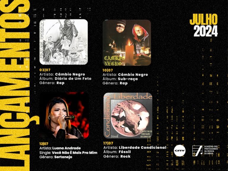 Bem-vindo(a)s ao 2º semestre de 2024 e lançamentos musicais da GRV