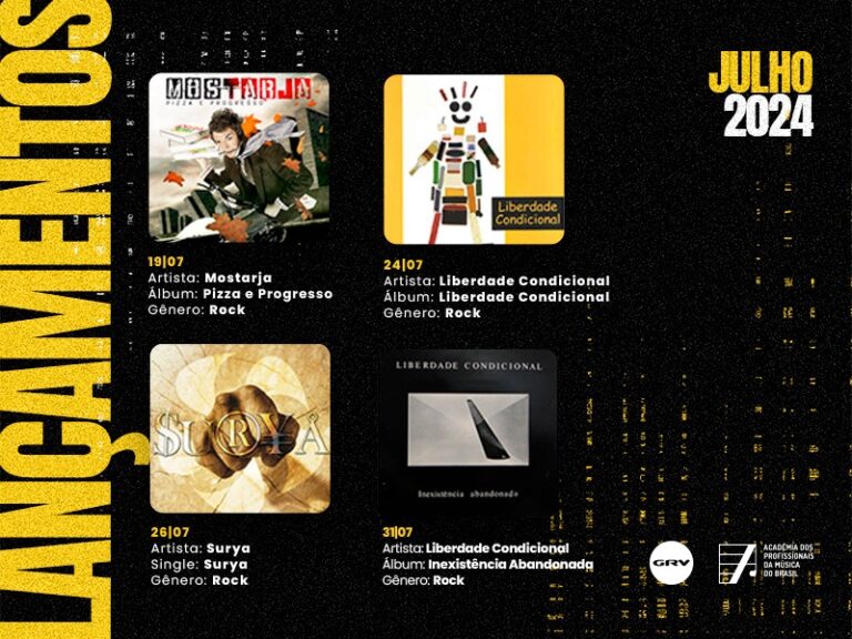 Liberdade Condicional, MC Frank, Mostarja e Surya para fechar o mês de julho de 2024 da GRV